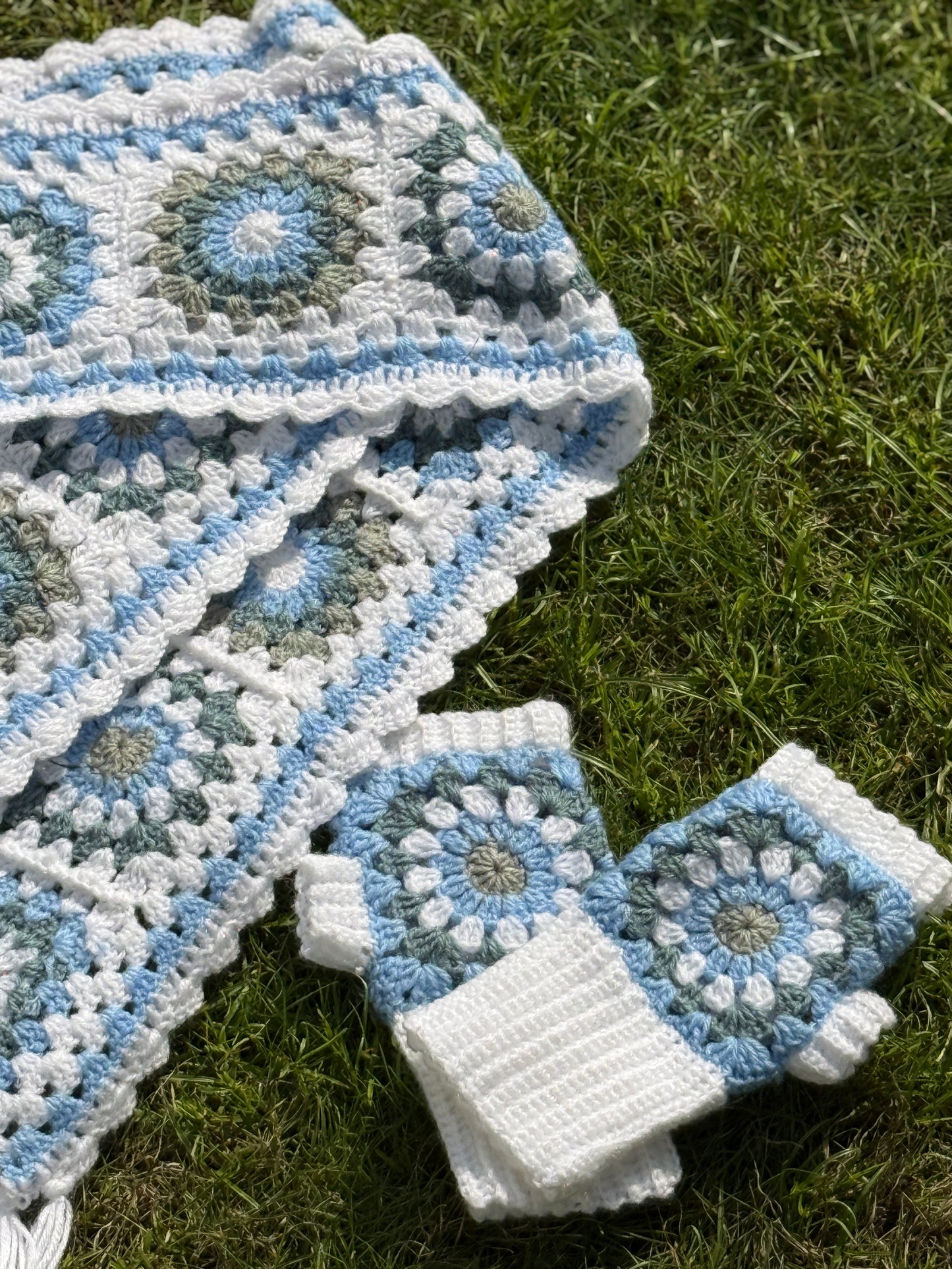 Granny Square Scarf & Warmers
