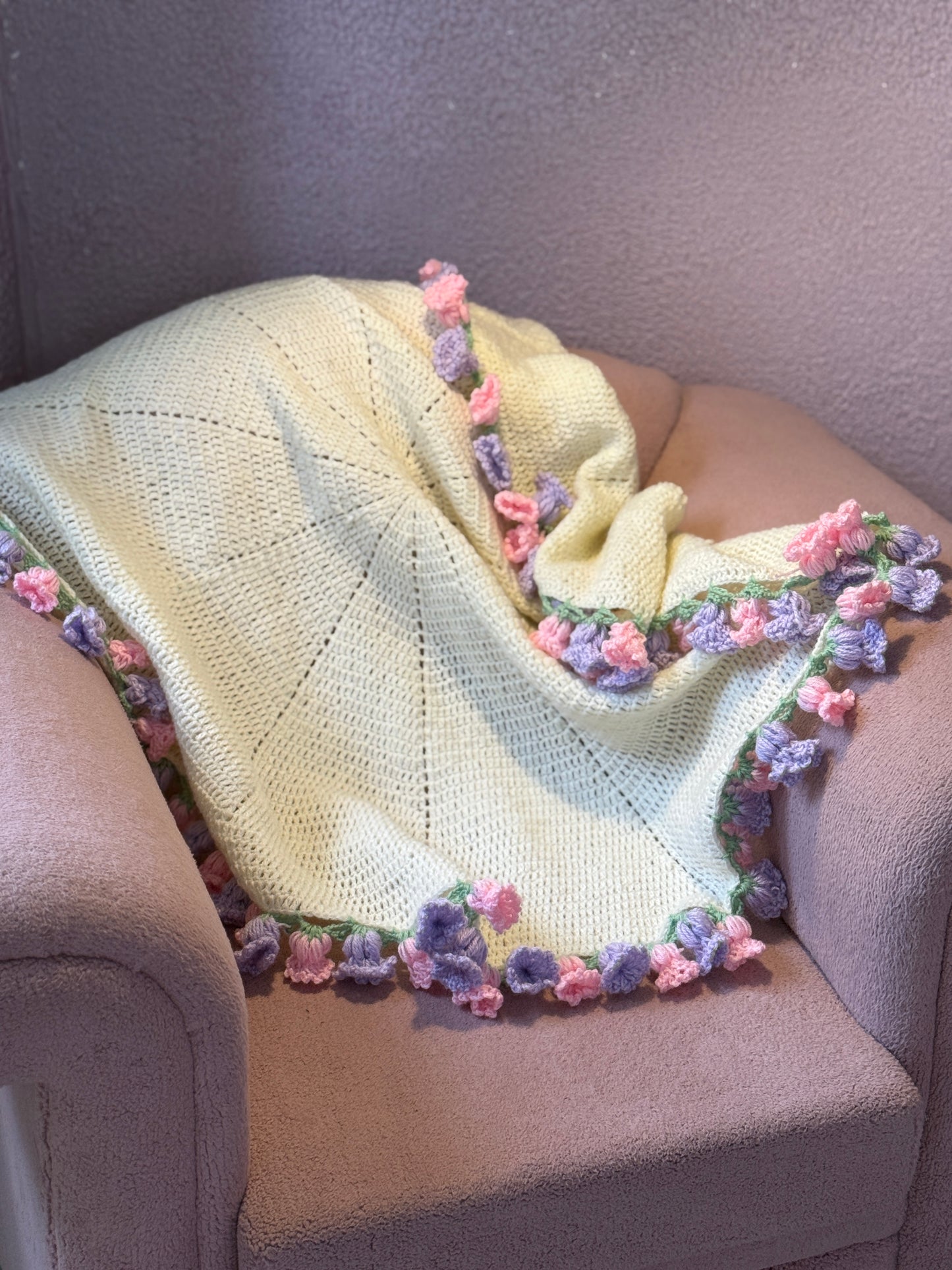 Bell flower Bouquet Blanket (Pink and Lavender)