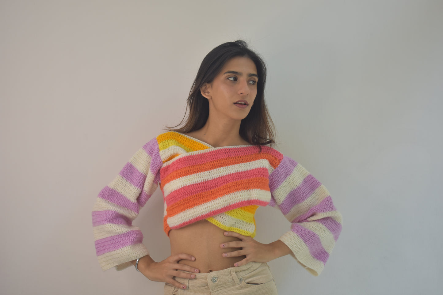 spectrum sweater – handmade crochet gift india handmade crochet gift India