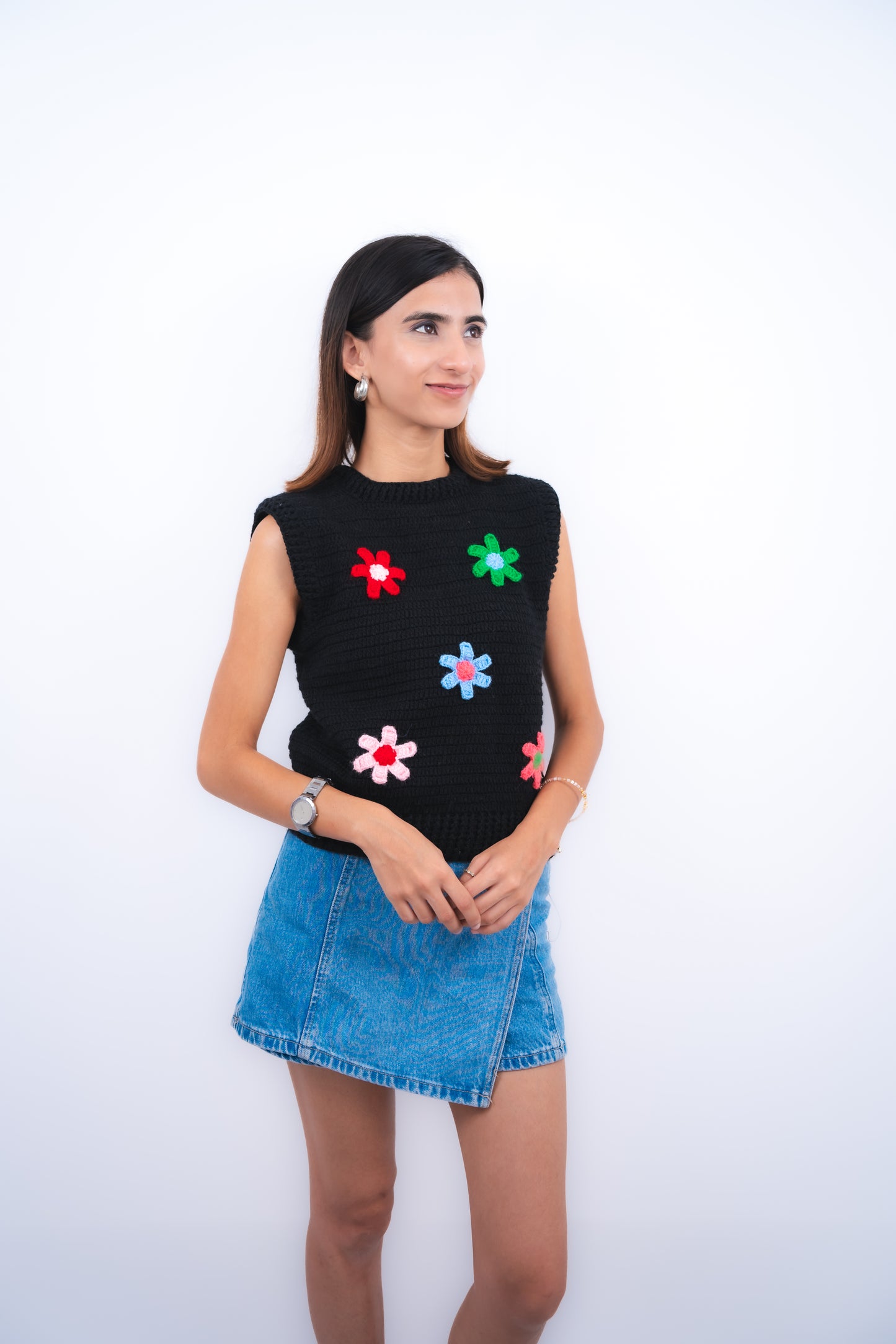 floral vest – handmade crochet gift india handmade crochet gift India