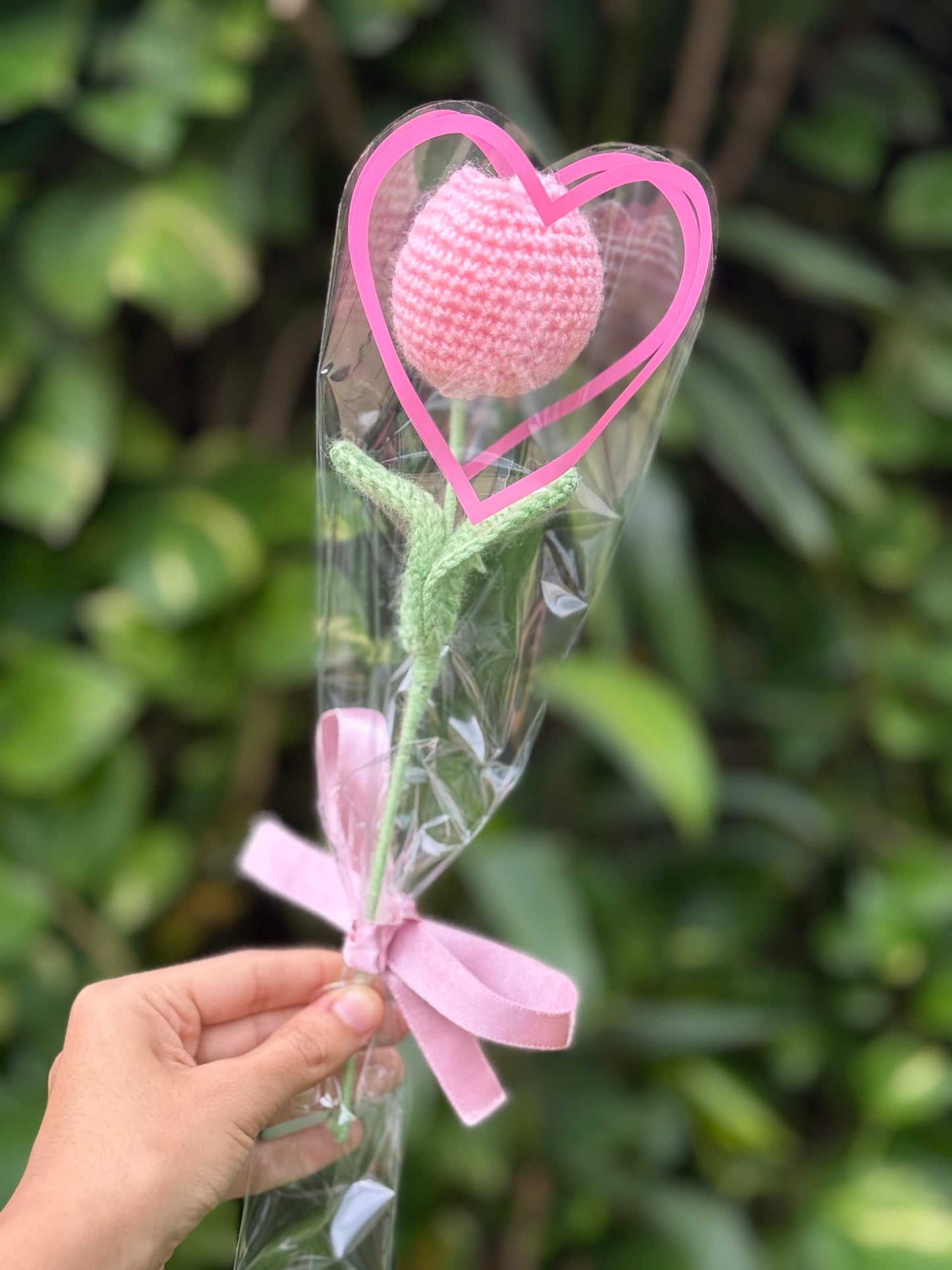 candy tulip stick – handmade crochet gift india handmade crochet gift India