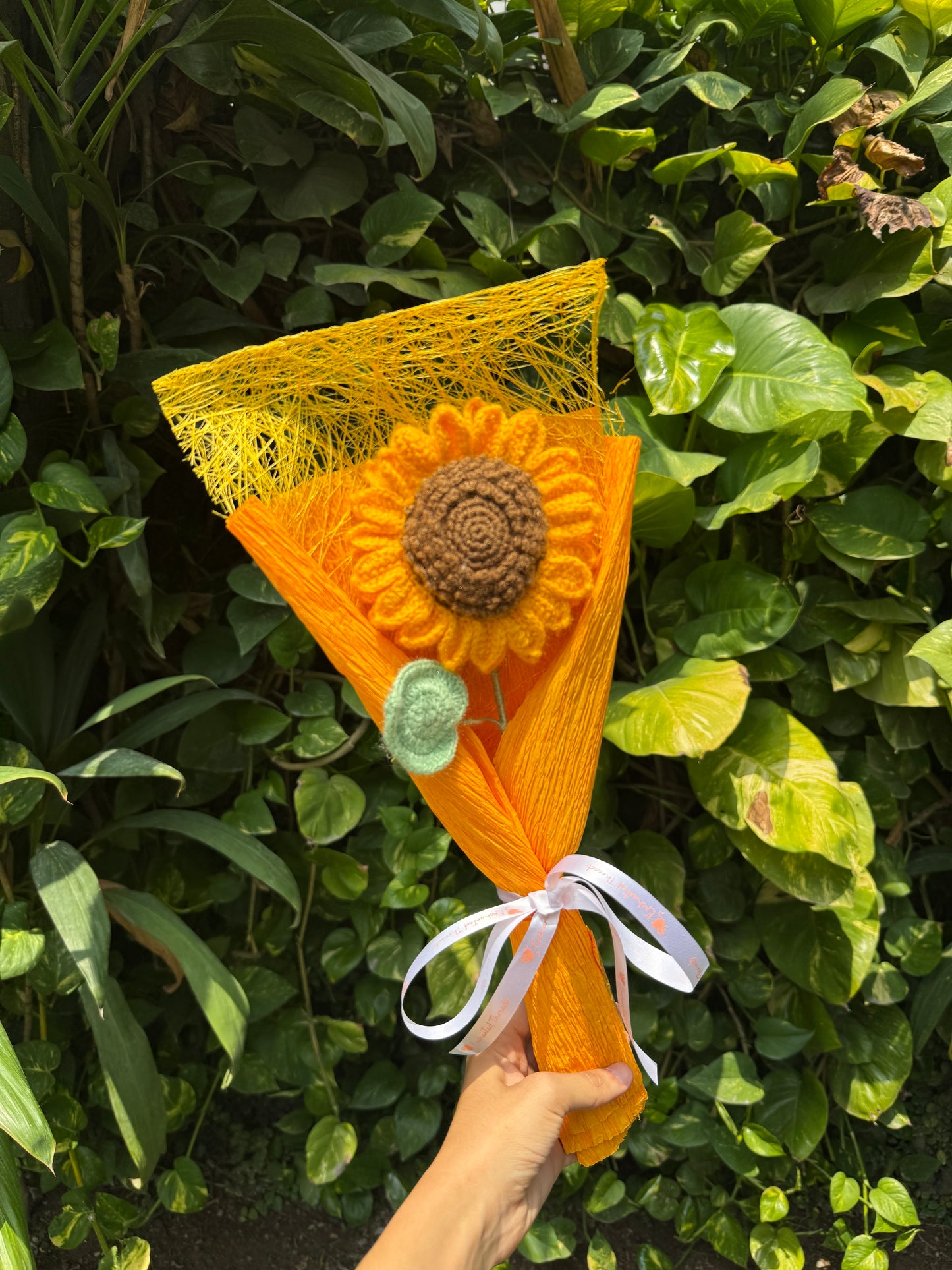 large sunflower – handmade crochet gift india handmade crochet gift India