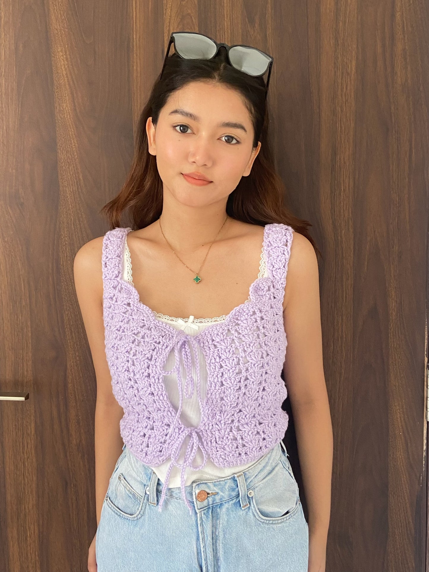 lavender top – handmade crochet gift india handmade crochet gift India