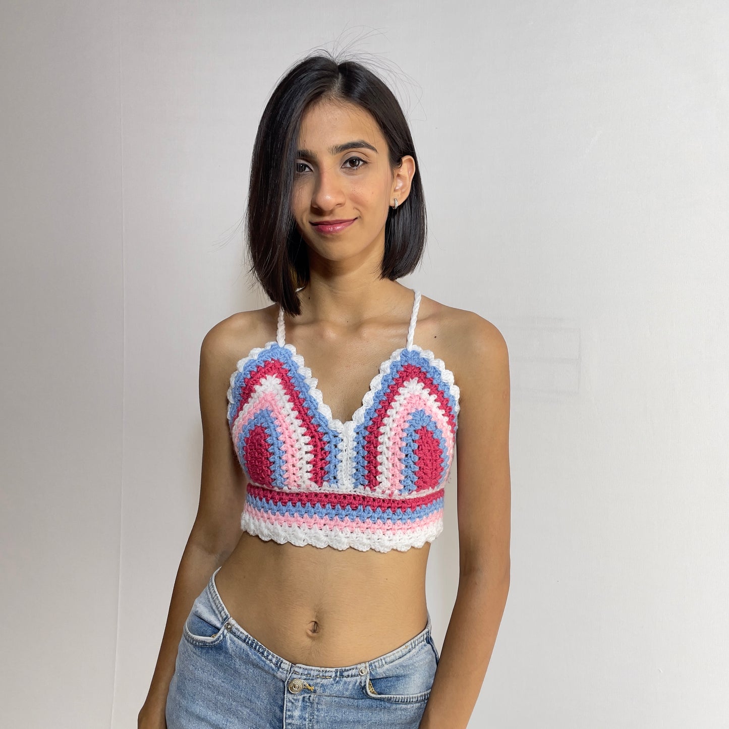 aster crop top – handmade crochet gift india handmade crochet gift India
