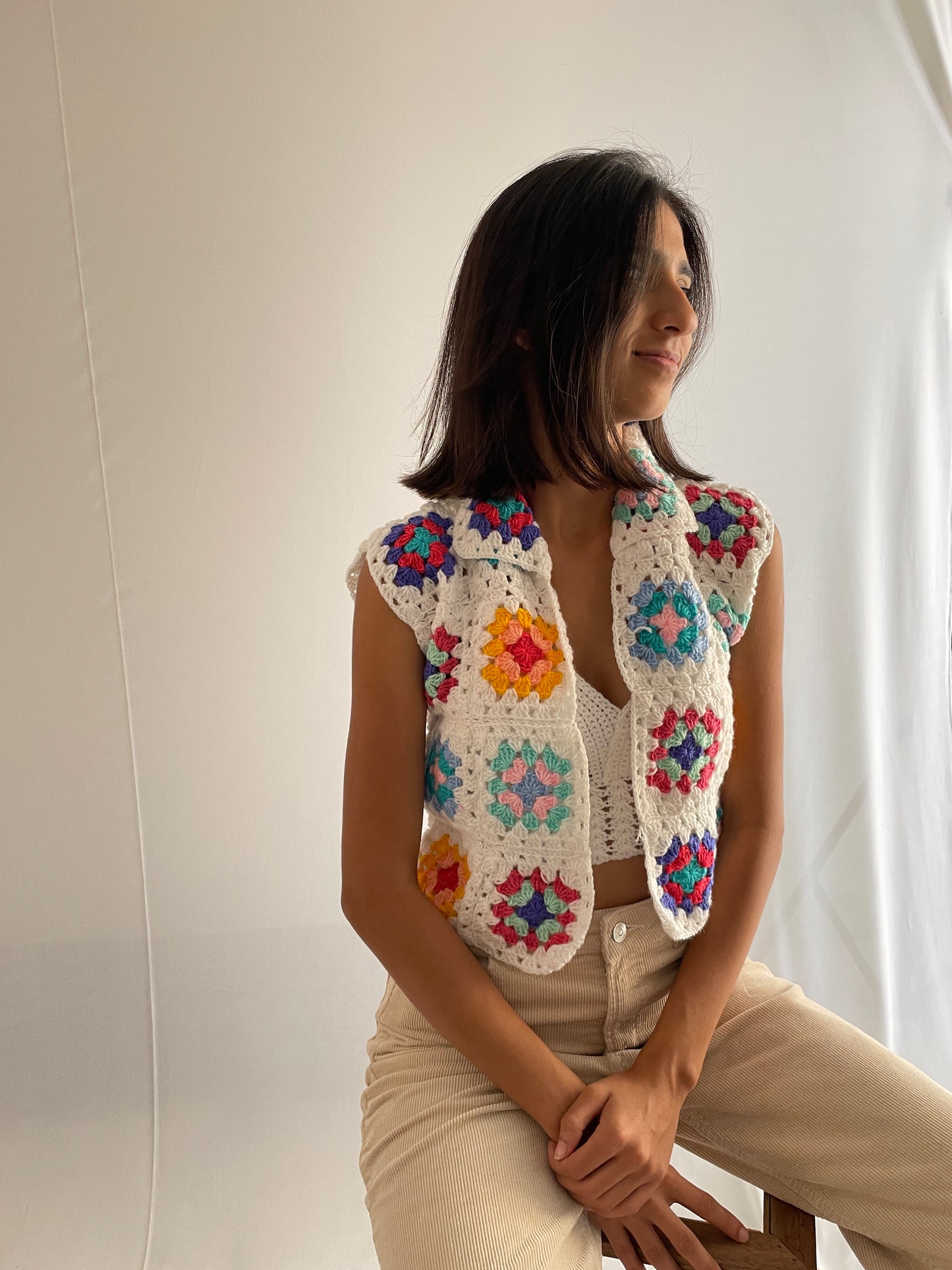 granny square pullover – handmade crochet gift india handmade crochet gift India