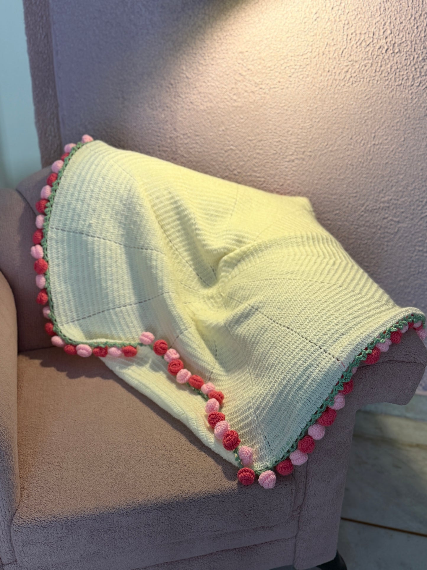 Rose Bouquet Blanket (Shaded Pink)