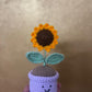 Sunflower Pot - Smile – Handmade Crochet Gift