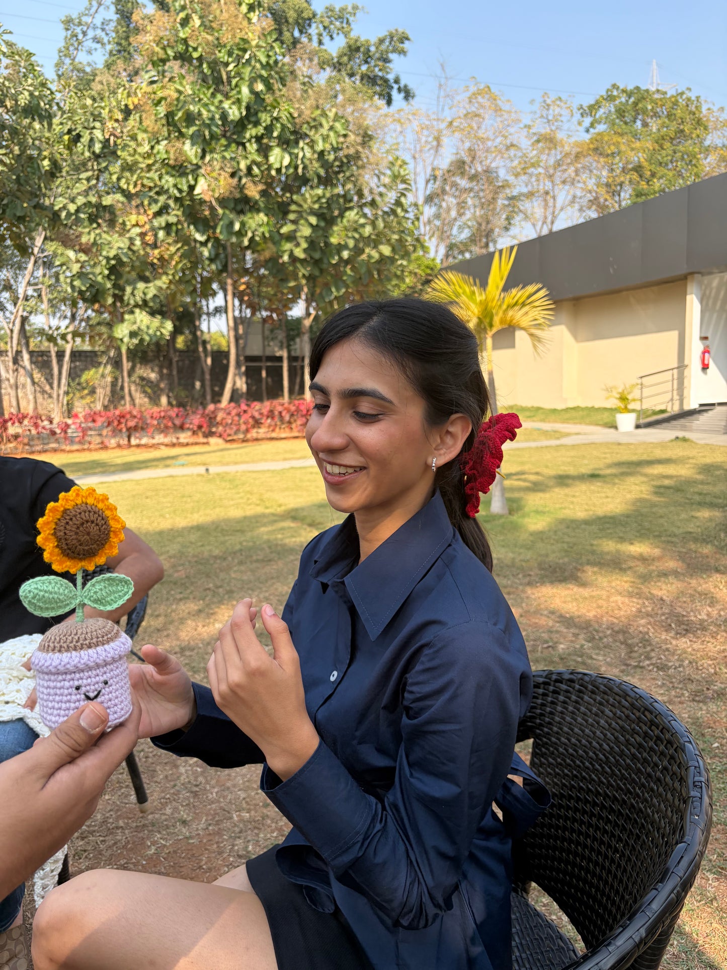 Sunflower Pot - Smile – Handmade Crochet Gift