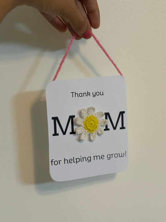 Handmade Crochet Mother’s Day Card Wall Hanging | Cute Mini Hanging Gift for Mom