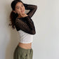 Crochet Sleeve crop top