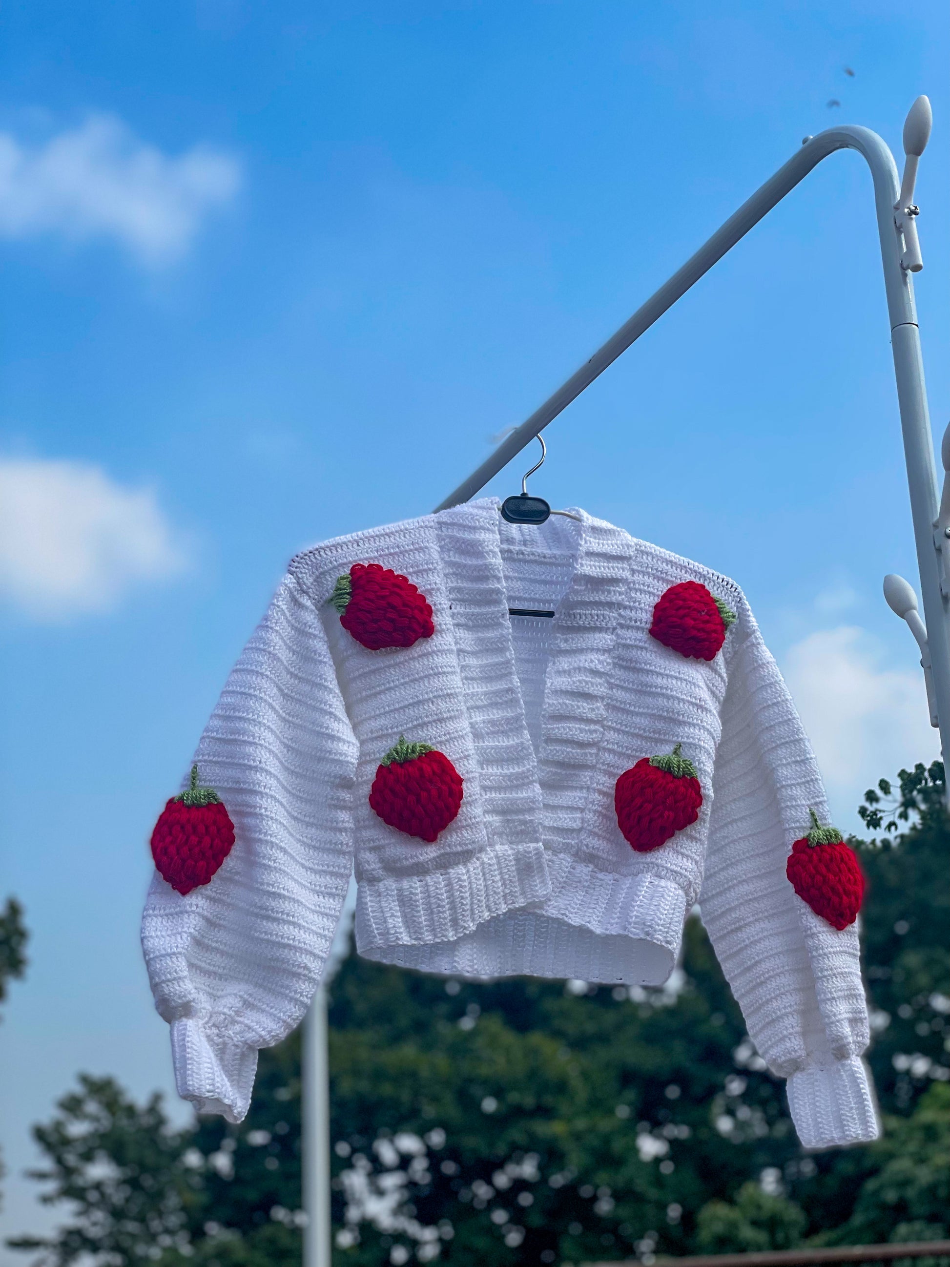 strawberry cardigan – handmade crochet gift india handmade crochet gift India